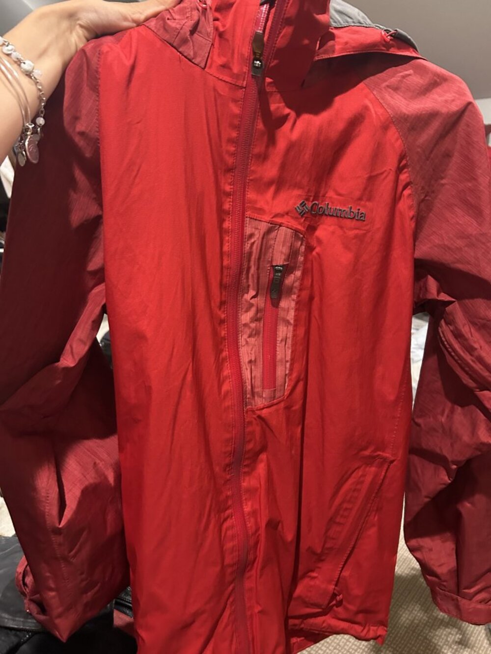 Columbia Men’s Red Hooded Jacket Size M